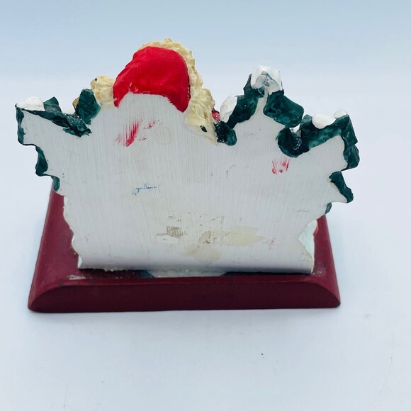 Vintage Santa Claus in Chimney Cast Iron Stocking Holder Mantle Table Top NOEL - Picture 3 of 6